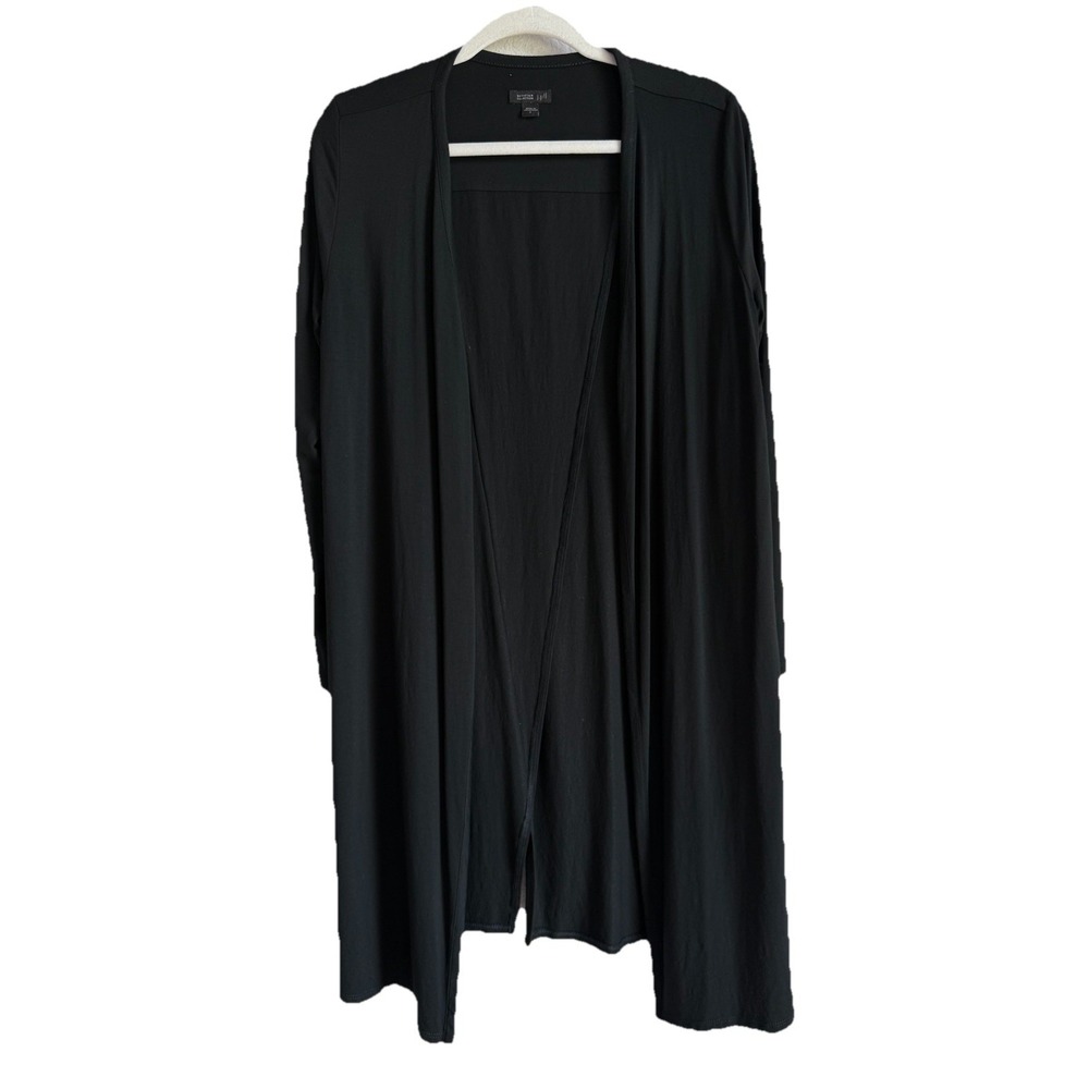 J. Jill Wearever Collection Open Front Cardigan Women's S Black Longline Classic